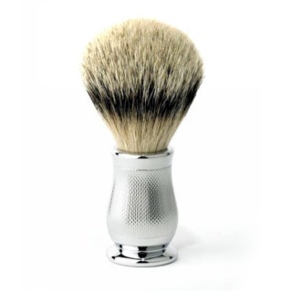 Brocha de Afeitar Tejón Punta Plata Chatsworth Cromada Edwin Jagger