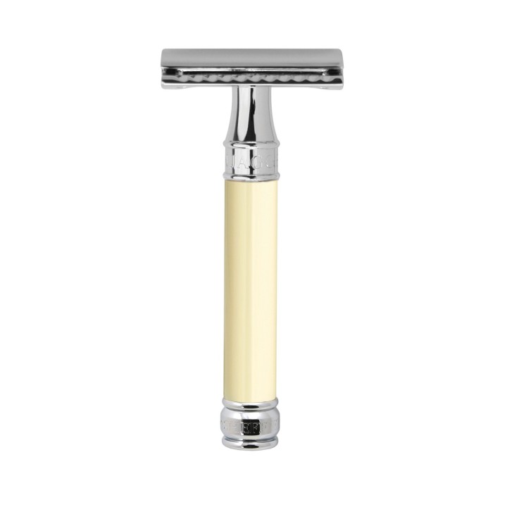 Edwin Jagger Double Edge Safety Razor DE87 - Ivory, Chrome