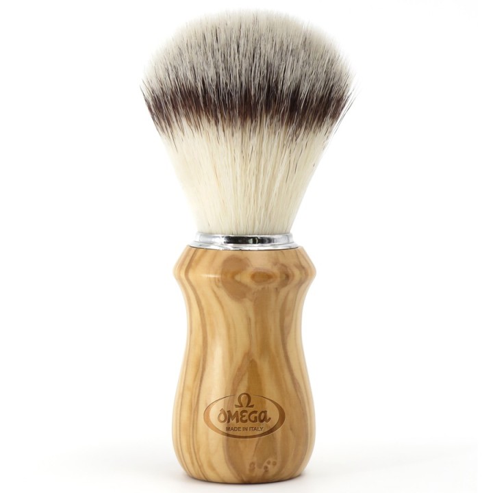 Brocha de Afeitar Pelo Sintético "Hi Brush" Madera de Olivo Omega