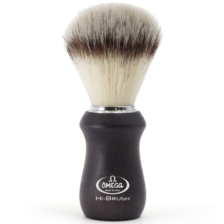 Brocha de Afeitar Pelo Sintético "Hi Brush" Madera Negra Omega