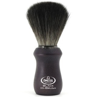 Omega Black Fiber Hi-Brush Black Wood Shaving Brush