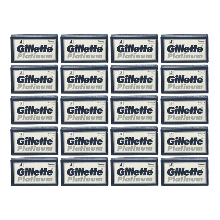 100 Cuchillas Doble Filo Gillette Platinum