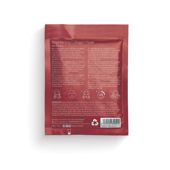 Mascarilla Colágeno Iluminadora Vitamina C Beauty Pro