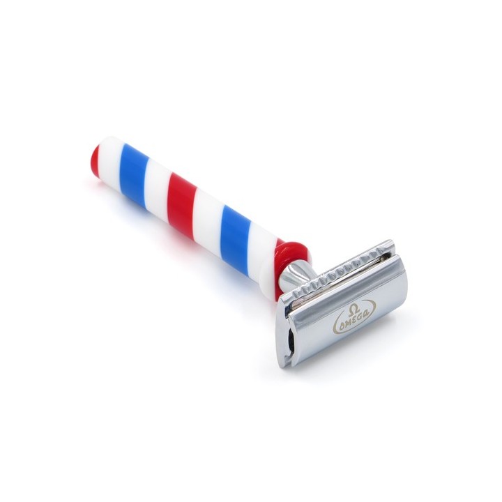 Double Edge Safety Razor Omega Barber Pole