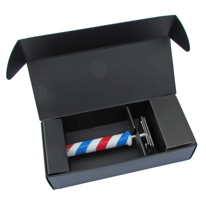 Double Edge Safety Razor Omega Barber Pole