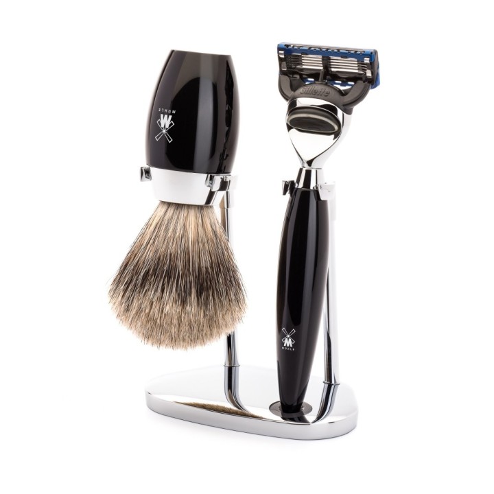 Set Afeitado Mühle Brocha Afeitar,  Maquinilla Gillette® Fusion & Soporte Kosmo