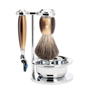Set Afeitado Mühle Brocha Afeitar, Bol & Maquinilla Gillette® Fusion® Cuerno Serie Vivo