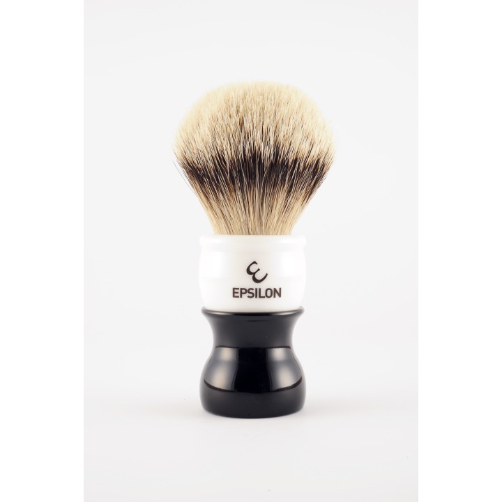 Epsilon Silvertip Badger Shaving Brush Black & White 55/26mm