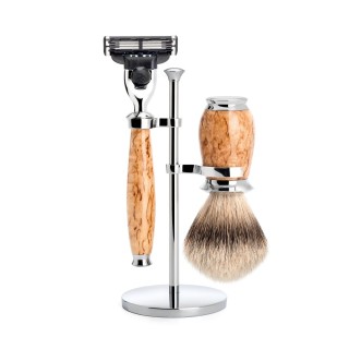Set Afeitado Mühle Brocha Afeitar & Maquinilla Mach3 Serie Purist Madera de Abedul