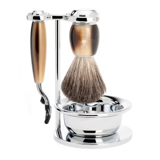 Set Afeitado Mühle Brocha Afeitar, Maquinilla Gillette® Mach3 & Bol Serie Vivo