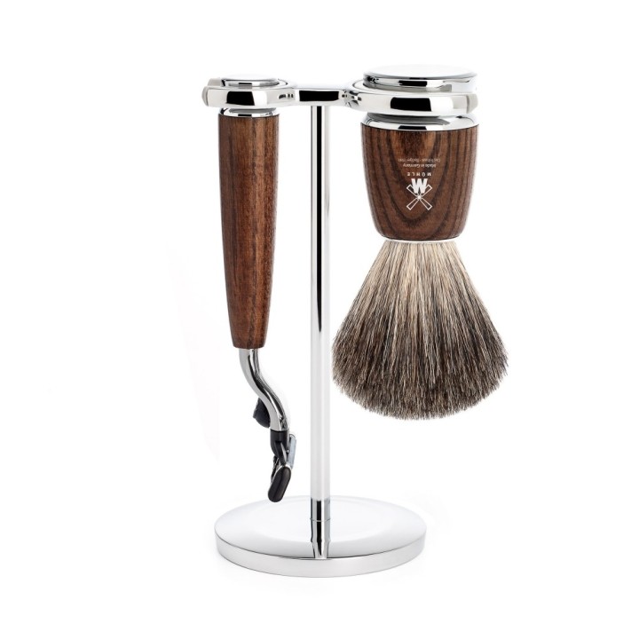 Brocha de Afeitar, Soporte & Maquinilla Mach3 Serie Rytmo