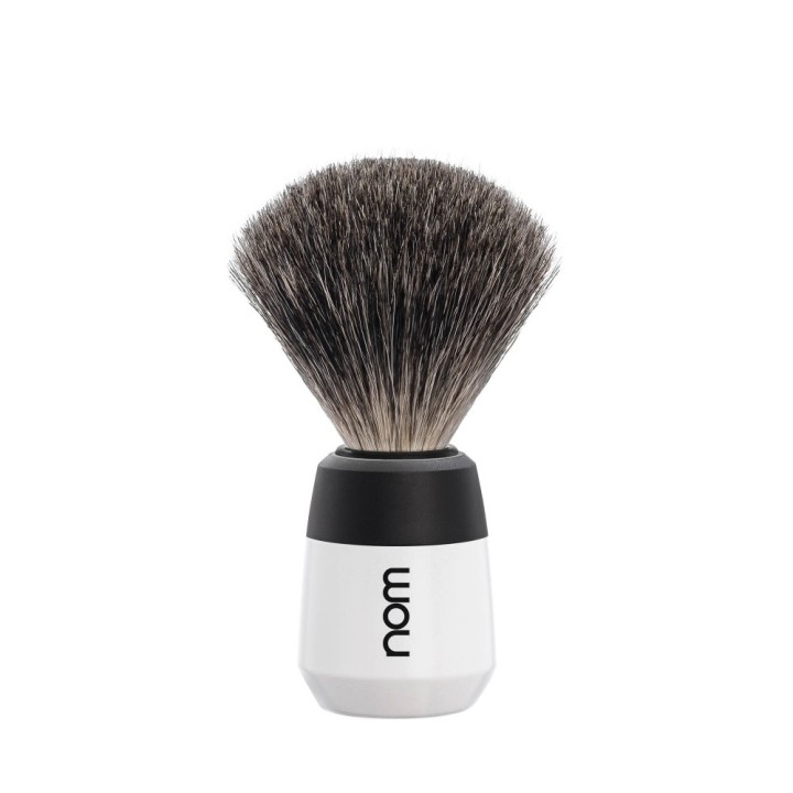 Mühle Nom Max Shaving Brush Pure Badger Plastic White