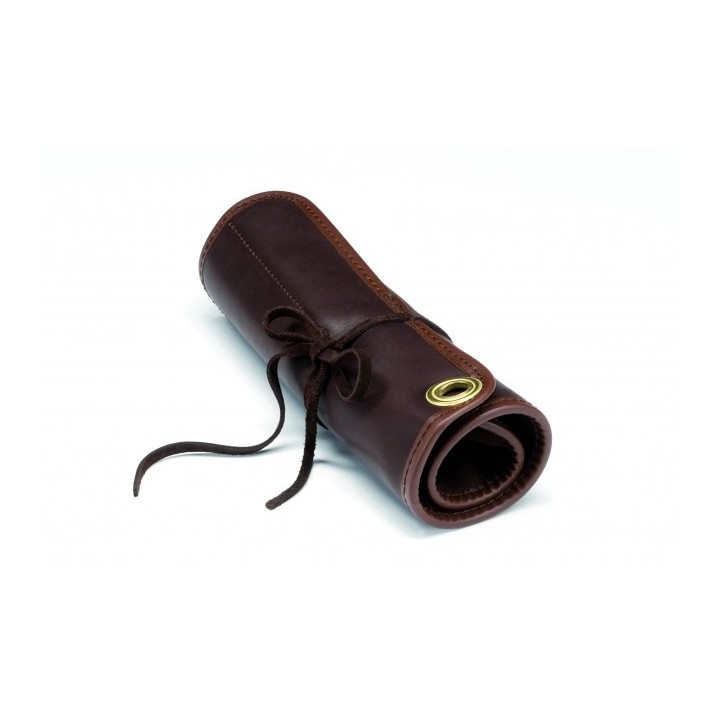 Thiers Issard 7 Straight Razors Brown Carry Roll