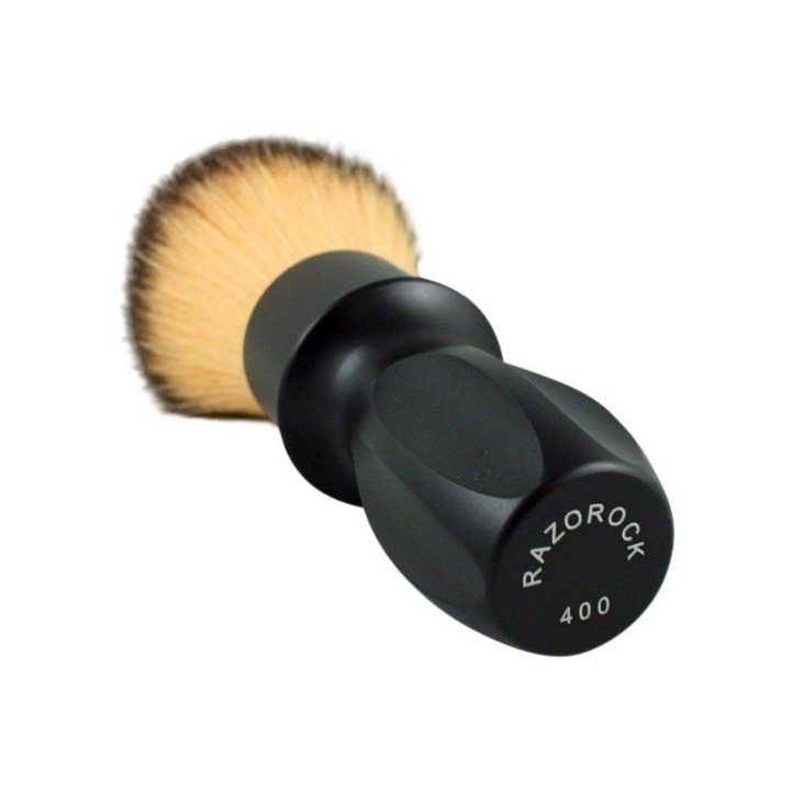 Razorock Plissoft Matte Black 400 Silvertip Fibre Shaving Brush 24mm