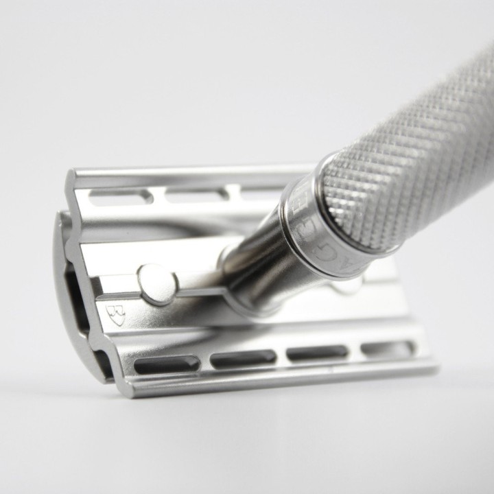 Edwin Jagger Double Edge Stainless Steel Safety Razor Knurled