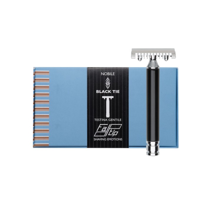 Fatip Black Tie "Nobile" Double Edge Safety Razor Open Comb