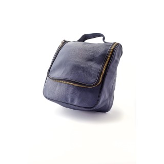 Neceser Cuero con Colgador Azul Marino