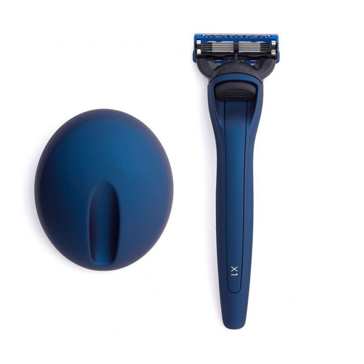Set de Maquinilla de Afeitar X1 Azul Mate & Stand Bolin Webb