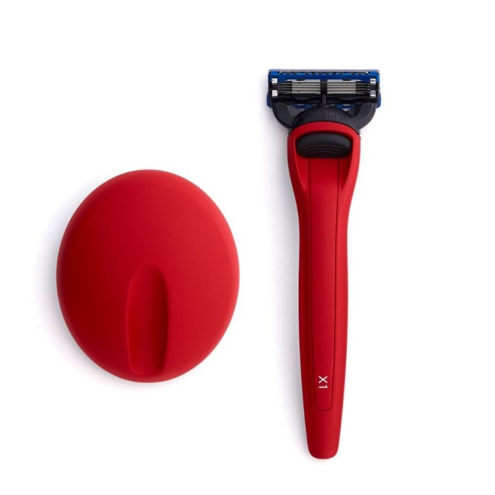 Set de Maquinilla de Afeitar X1 Rojo Mate & Stand Bolin Webb