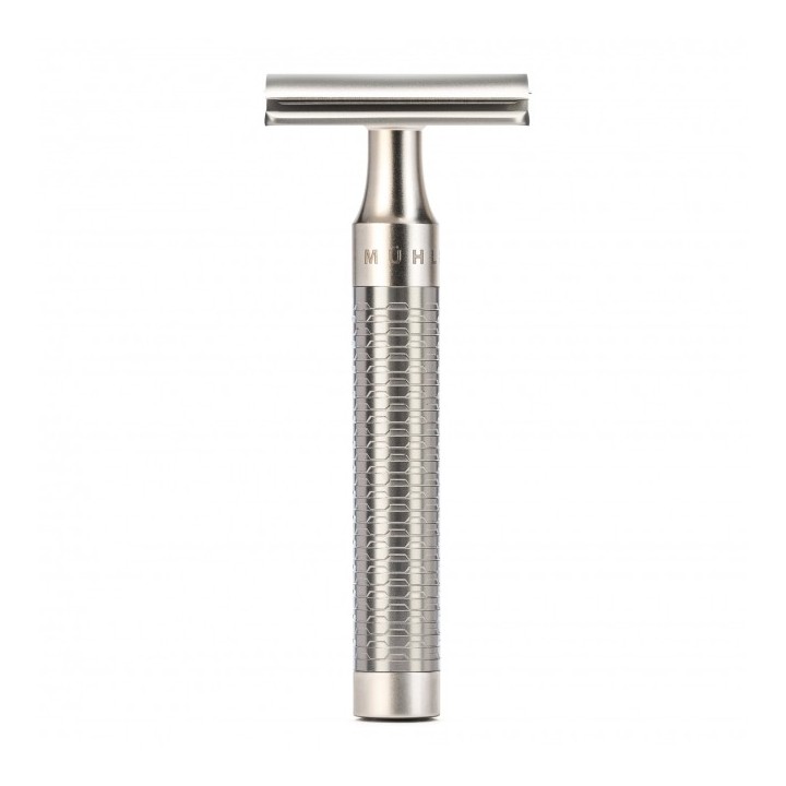 Safety razor MÜHLE, closed foam edge, stainless steel, silver matt