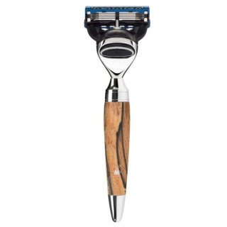 MÜHLE 5-blade-razor, Gillette® Fusion™, handle material spalted beech