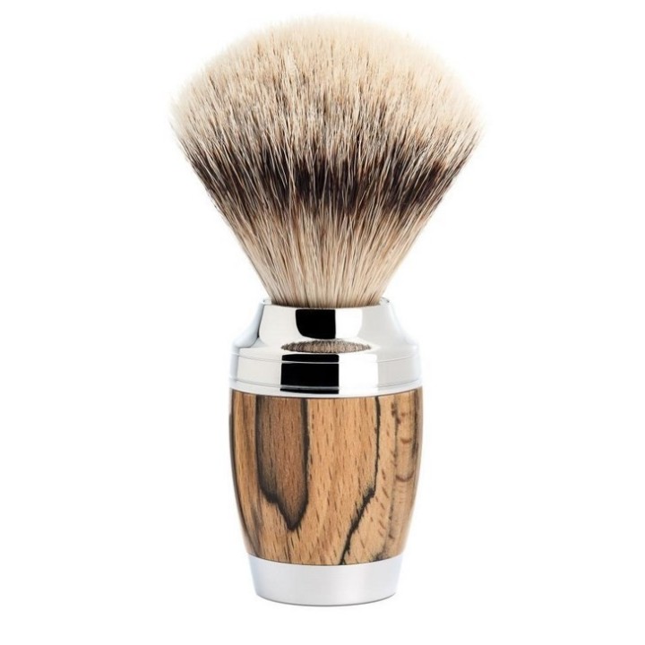 MÜHLE silvertip badger handle material made of spalted beech