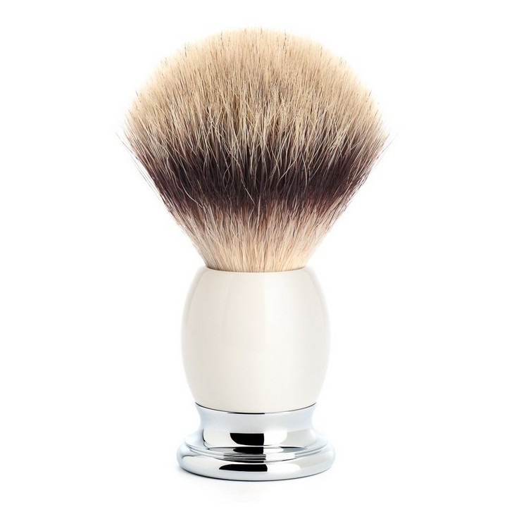 Brocha de Afeitar Mühle Punta Plata Fibra Sophist Porcelana