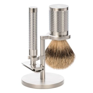 Mühle ROCCA Shaving Set Silvertip Stainless Steel Silver Matt