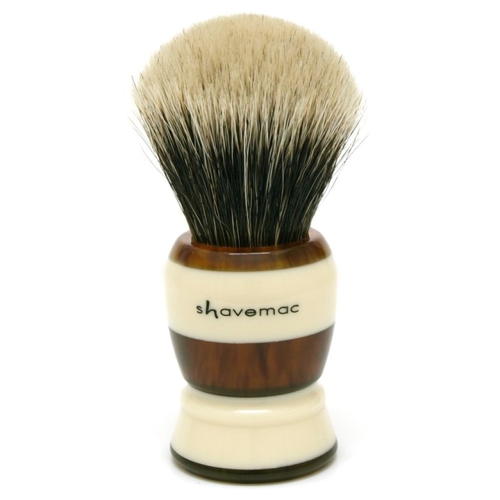 Brocha de Afeitar Shavemac Punta Plata D01 Dos Bandas Fan Shape 48mm Americana