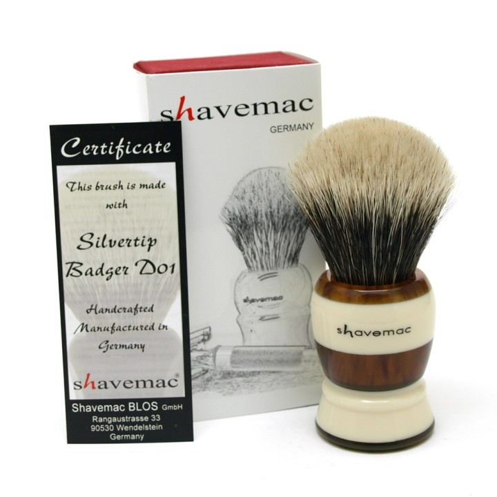 Shavemac Shaving Brush Silvertip D01 2-Band Fan Shape 48mm Americana