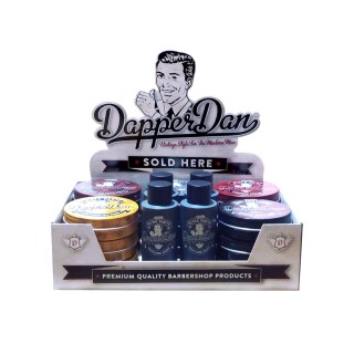 Dapper Dan Four Channel Display Unit + 15 Pomades + 4 Texture Dust