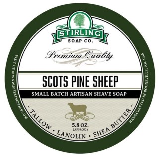 Stirling Soap Co Scots Pine Sheep  Shaving Soap 170ml