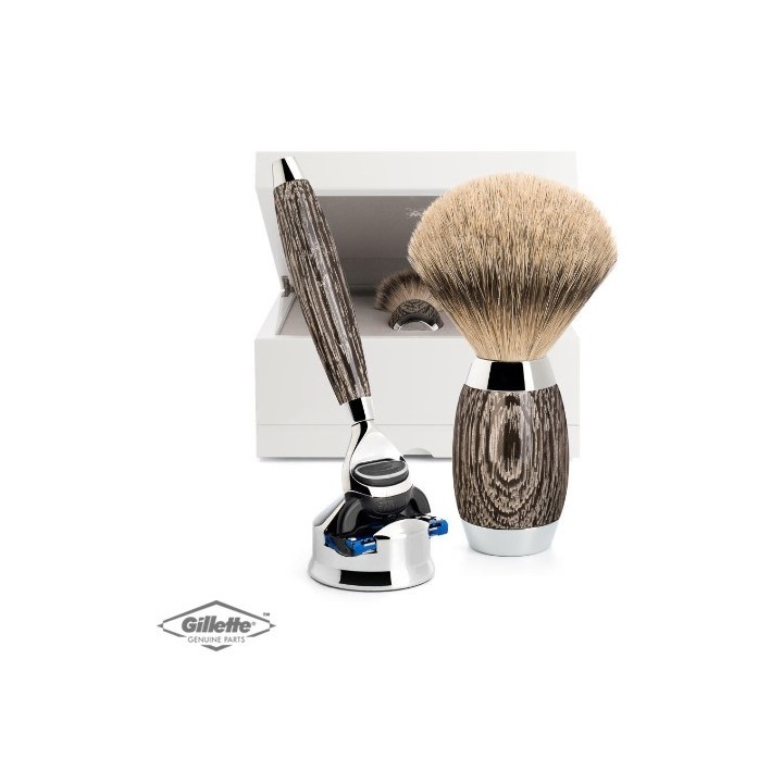 Mühle Limited Edition Mach3 Fusion Razor & Shaving Brush Ancient Oak