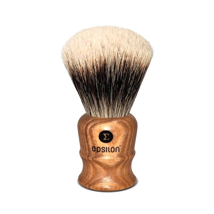 Epsilon Two Band Badger Shaving BrushWooden Fan Shape 49/26mm