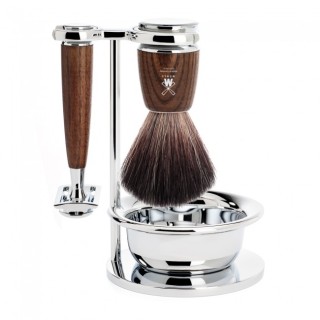 Mühle Rytmo Traditional Shaving Set Pure Badger Fibre Shaving Brush, Safety Razor & Bowl