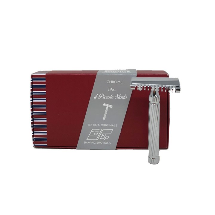 Fatip Piccolo Chrome Slant Close Open Double Edge Safety Razor