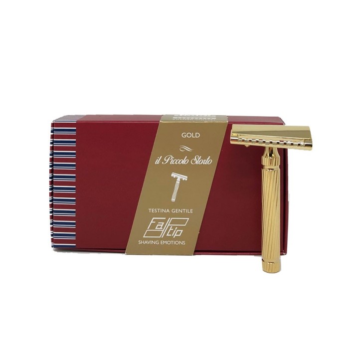 Fatip Piccolo Gold Slant Close Comb Double Edge Safety Razor