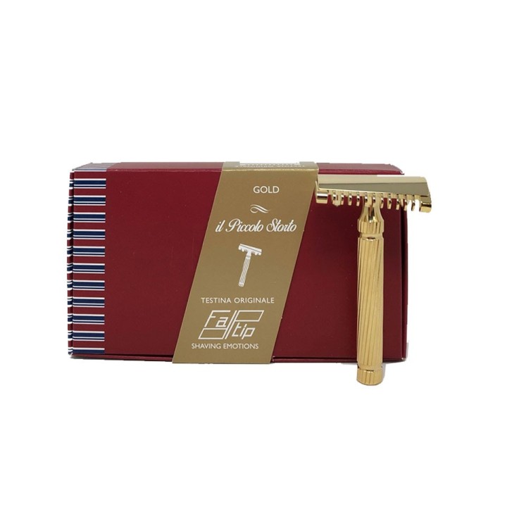 Fatip Piccolo Gold Slant Close Open Double Edge Safety Razor
