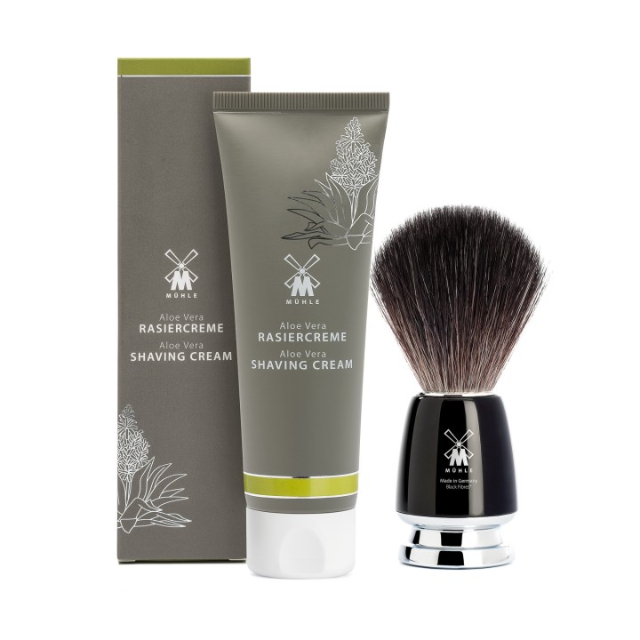 Mühle starter Set Shaving Cream Aloe Vera and Black Fibre Shaving Brush