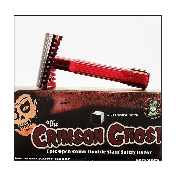 Phoenix Artisan Accoutrements Crimson Ghost Open Comb Double Slant Safety Razor