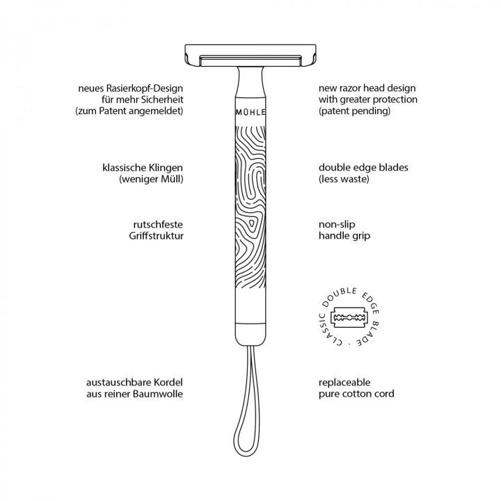 Mühle Unisex Safety Razor Companion with Cotton Strap Turquoise