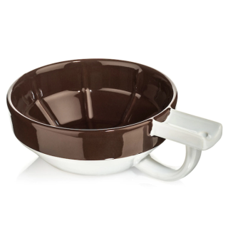 Fine Accoutrements Brown & White Lather Bowl with StaticHole Technology