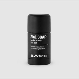 Zew For Men 3 in 1 Soap for Face, Body, Hair with charcoal
