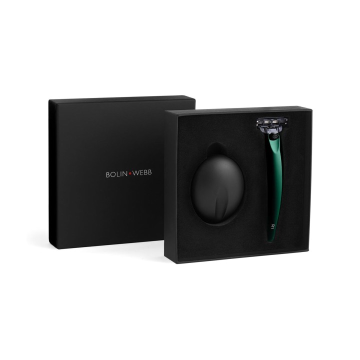 Set de Maquinilla de Afeitar R1 Verde Mate & Stand Bolin Webb