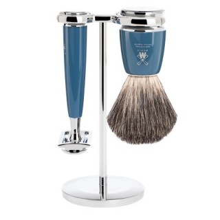 Set de Afeitado Mühle Brocha de Afeitar y Maquinilla Rytmo Petrol Blue