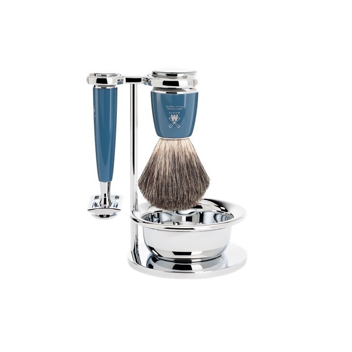 Mühle Rytmo Traditional Shaving Set Pure Badger Shaving Brush, Safety Razor & Bo