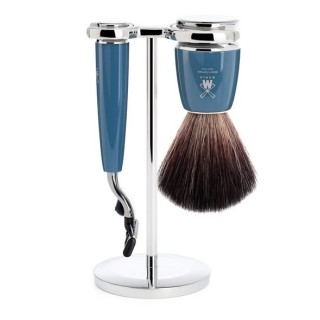 Mühle Traditional Shaving Set Pure Badger Fiber Shaving Brush, Razor Mach3 Petro