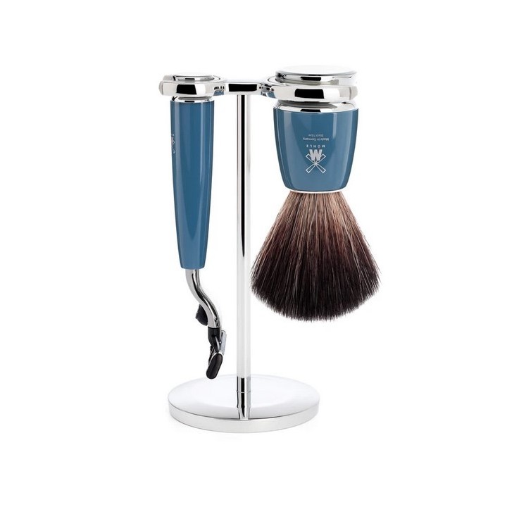 Mühle Traditional Shaving Set Pure Badger Fiber Shaving Brush, Razor Mach3 Petro