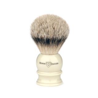 Brocha de Afeitar Tejón Punta Plata Marfil Edwin Jagger