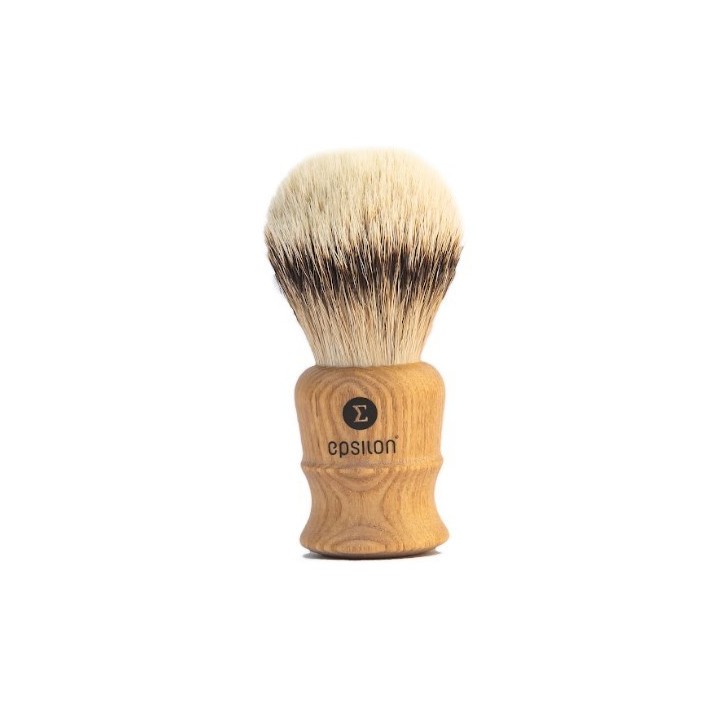 Brocha Afeitar Tejón Punta Plata Epsilon Madera 54/26mm